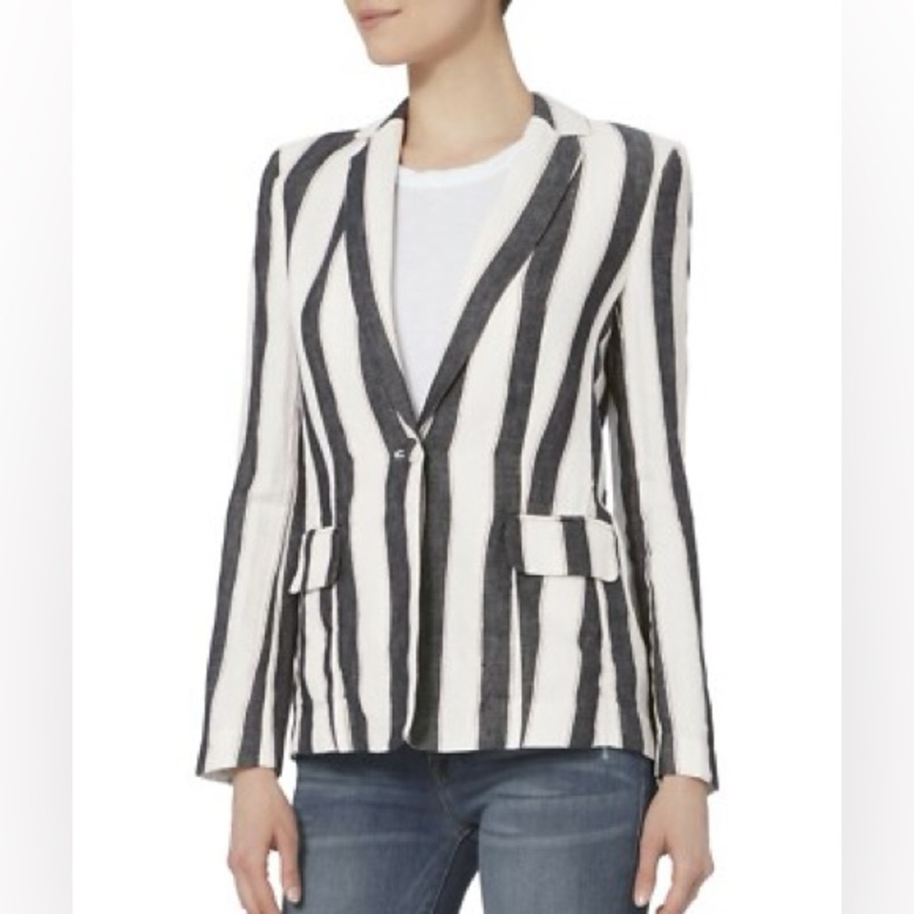 Frame Striped Black and White Women's Blazer‎